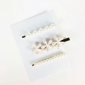 Womens Pearl Barettes Hair Clip Hair Gold Pin-87